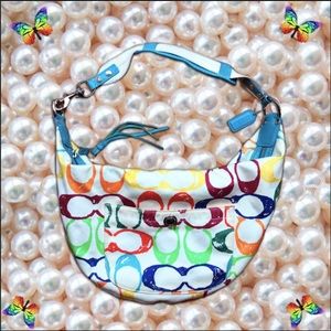 ✨🌈 Vintage Rainbow Coach Multicolor Handbag 🌈✨